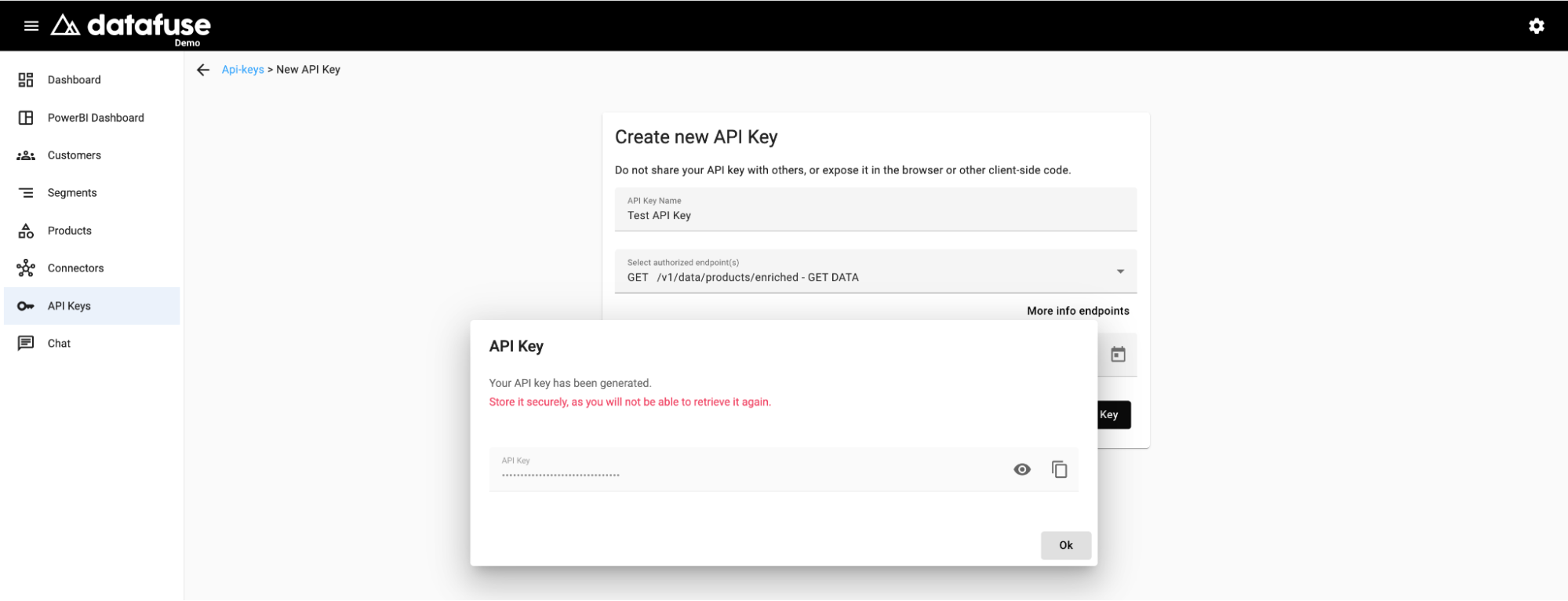 API Key Display
